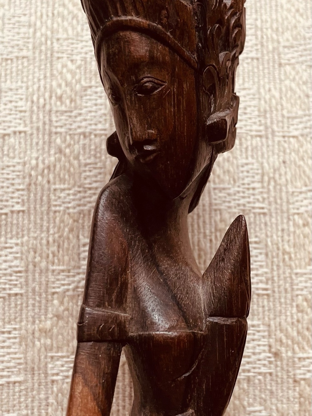 Statue-Goddess Devi Sri-Balinese art deco-mid 20C vintage-prosperity -fertility